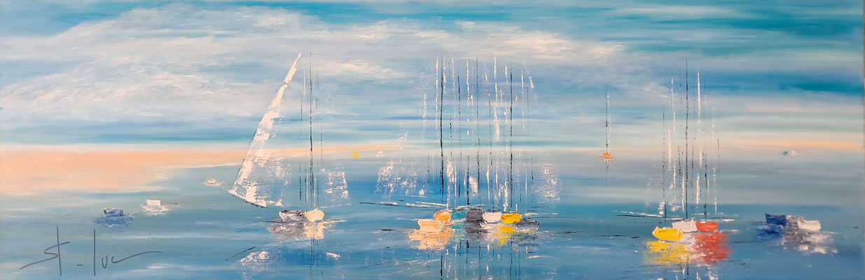 Holidays 11 - Huile sur toile - Format 40 x 120 cm - Disponible