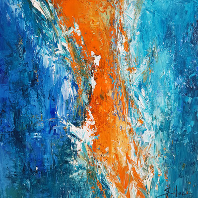 Fusion - Huile sur carton entoilé - Format 25 x 25 cm - Disponible