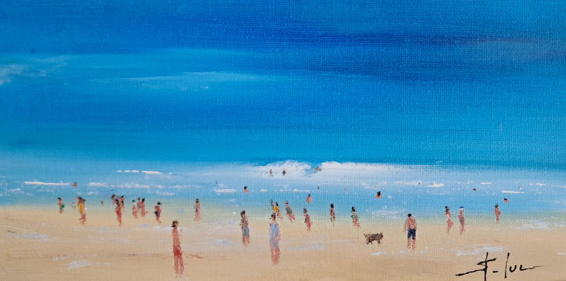 Océan - 115526 - Huile sur carton entoilé 12,5 x 25 cm