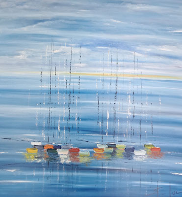 Le Chant des Nuages 3 - Huile sur toile - Format 80 x 80 cm - Disponible