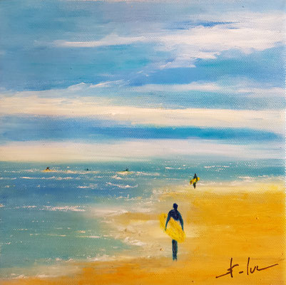 Océans - Huile sur toile - 20 x 20 cm - Disponible