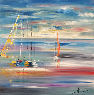 Poetic Landscape 3 - Huile sur toile - 60 x 60 cm