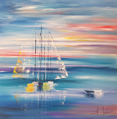 Poetic Landscape 5 - Huile sur toile - 100 x 100 cm