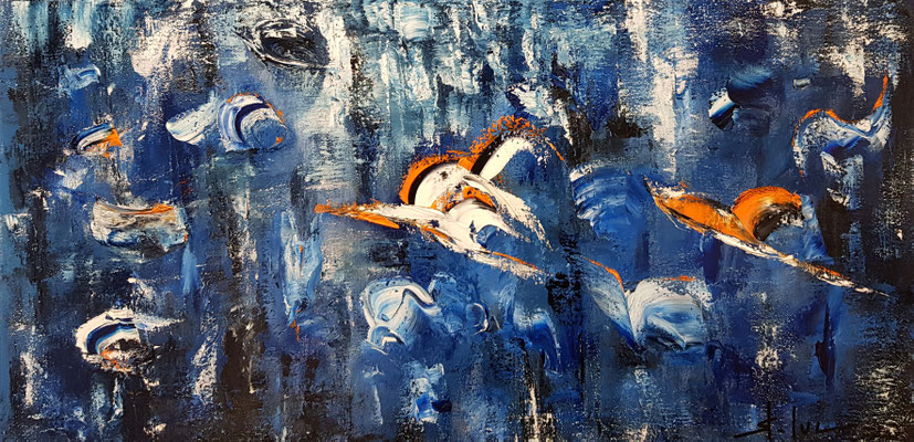 Abysse - Huile sur toile - Huile sur toile - 40 x 80 cm - Disponible