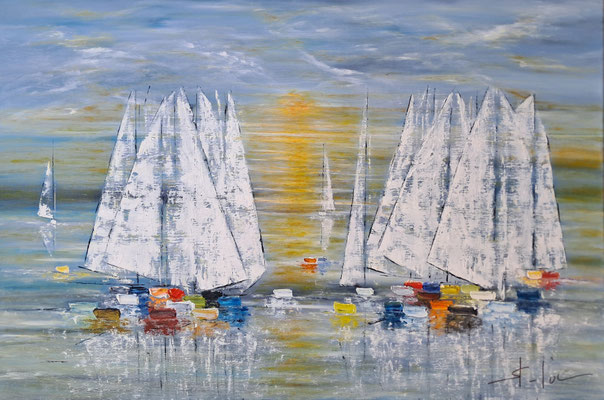 L'Odyssée Fugitive 2 - Huile sur toile - 80 x 120 cm