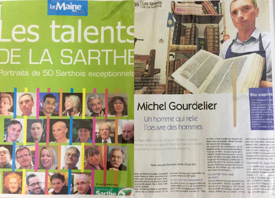 Les talents de la sarthe Michel Gourdelier atelier de reliure LE MANS