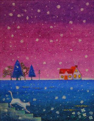 降り始めた雪   A4 【sold out】　　