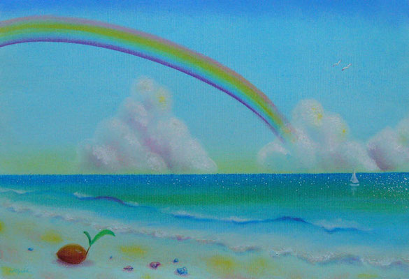 海岸の虹   39cmx27cm 