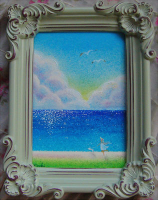 《海散歩》  アンティークフォトフレーム12cmX16cmX2cm【sold out】　