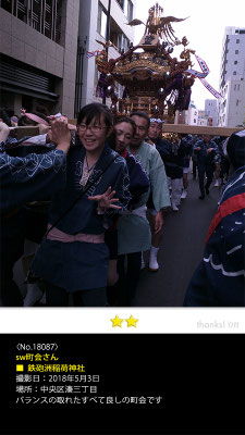 sw町会さん：鉄砲洲稲荷神社, 2018年5月3日, 中央区湊三丁目