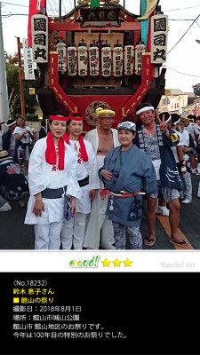 鈴木 恵子さん：館山の祭り, 2018年8月1日, 館山市城山公園