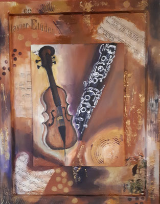 Semper Musica, 53 x 68, Mixed Media auf Leinwand