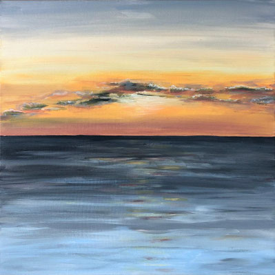 "des reflets d'argent" - 50 X 50 x 2 cm