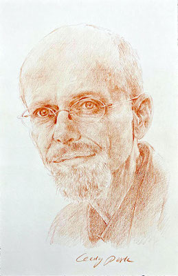 Portraitzeichnung in Rötel, Rötelzeichnung des Portraits