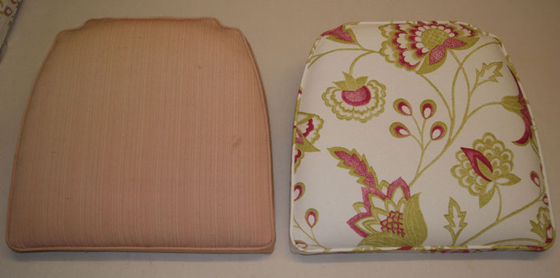 Before and after upholstered dining chair