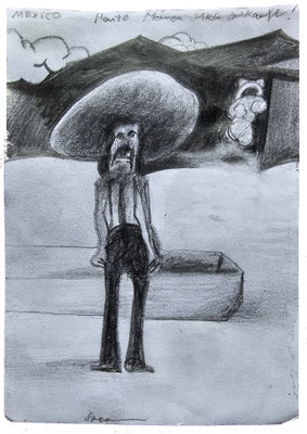 MEXICO Heute Meinen Sarg gekauft - Bleistift auf Papier - 15x11 cm