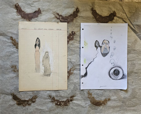 Mischtechnik auf Backpapier 52 x 64 cm - 1000 Sfr.