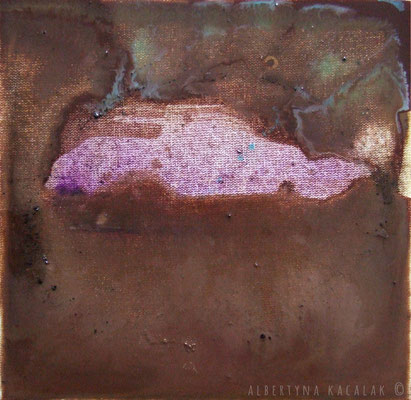 Thoughts VII - car, 15x15cm, oil, resin on canvas, 2013