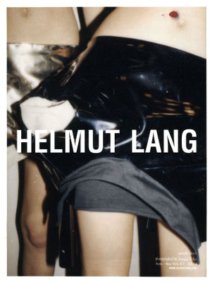 Helmut Lang, test print of an advertisement featuring “metallic skirts,” Helmut Lang Collection Hommes Femmes Séance de Travail Défilé # Été 04, backstage photograph by Juergen Teller MAK Helmut Lang Archive, LNI 1778-4-57. Courtesy of hl-art 