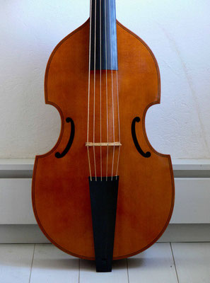 Edward Lewis bass viol, front view - violworks