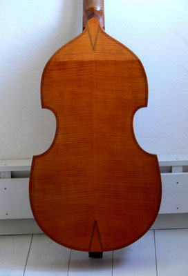 Edward Lewis bass viol, rear view - violworks