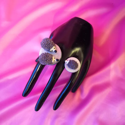 Bild 9, Tierringe  -  Ring Igelfamilie, 45 €