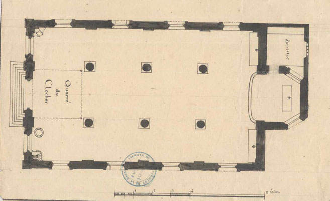Eglise de Saint-Mard-sur-le-Mont 1773 - plan - Archives départementales de la Marne cote G666