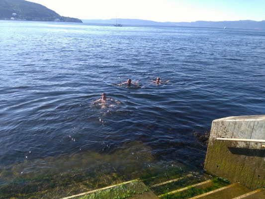 Jörg, Kay und ich beim Baden