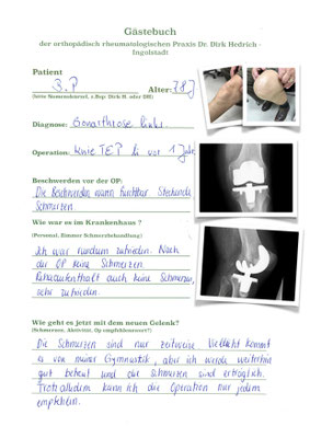 Kniegelenksverschleiß mit Innex Knieprothese Fa. Zimmer versorgt