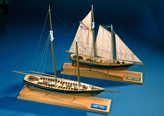 26 スクーナー・アメリカ 　schooner AMERICA　　年代：    1851    船籍：アメリカ  縮尺：    1/72&1/66　ビリング&マモリ  製作者：  安藤雅浩  製作期間：1年