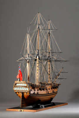 47    ファルモス    FALMOUTH 　年代：   18世紀   船籍： イギリス  縮尺：   1/75    ユーロモデル   製作者：  瓜生法男  製作期間：  2年