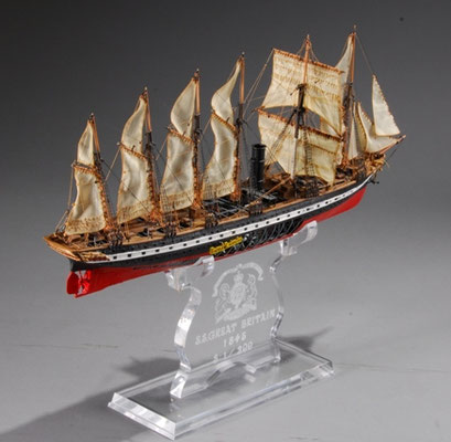 34-47 グレート・ブリテン 　GREAT BRITAIN　　国　籍    nationality     イギリス 建造年    age     1845 縮　尺    scale    1/200 製作方法 scratchbuilt     自作 製 作： 宮島 俊夫　Toshio MIyajima