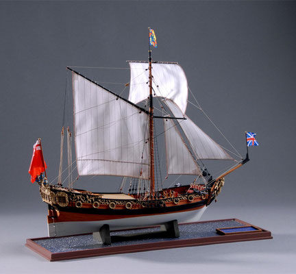 36-13 チャールズ・ロイヤル・ヨット Charles Royal Yacht　　1674年  イギリス 1/64 キット ウッディジョー(Woody Joe) 塩谷敏夫 Toshio Shioya (教室講師作品）