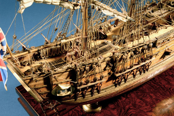 21 バウンティ H.M.S BOUNTY　　年代：    1787   船籍： イギリス  縮尺：    1/64    マモリ  製作者：  松下利夫   製作期間： 9ヶ月
