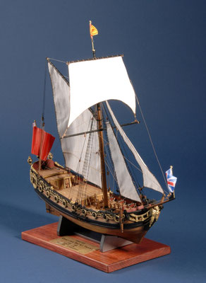 10 チャールズ・ヨット Charles Yacht　年代：    1674年　　船籍：  イギリス  縮尺：    1/64    ウッディジョー      製作者：高橋恒夫   製作期間： 6ヶ月　