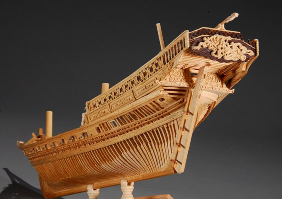 34-55 ル・ルカン  LE REQUIN　　国　籍    nationality     フランス 建造年    age     1570 縮　尺    scale    1/64 製作方法 scratchbuilt     自作 製 作： 中江 文男　 Fumio Nakae
