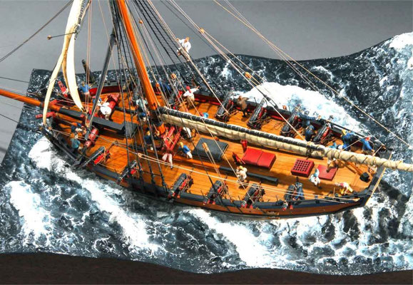 32-32 アラート H.M.Cutter ALERT　　年代：    1777年  製作者：  白井一信　Kazunobu Shirai  製作期間：1年      ジオラマ