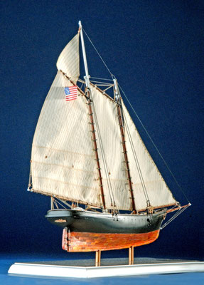 29 スクーナー・アメリカ schooner AMERICA　　年代：    1851    船籍：アメリカ  縮尺：    1/72　ビリングボード  製作者：  稲川健二  製作期間：8ヶ月