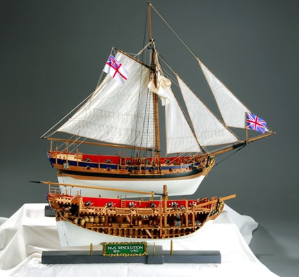 34-20  レゾリューション  H.M.S.RESOLUTION   国　籍   nationality     イギリス 建造年  age     18世紀 縮　尺   scale   1/50 製作方法 kit  キット 製 作：安藤　雅浩  Masahiro Ando