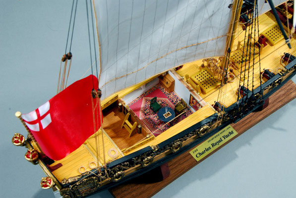 34-16　チャールズ･ロイヤル・ヨット Charles Royal Yacht　　国　籍   nationality     イギリス 建造年  age     1674 縮　尺   scale  1/64  製作方法 kit 製 作：松原　満　Mitsuru Matsubara