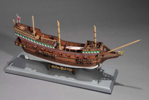 32-47　ゴールデン・ハインド　　GOLDEN HIND　　年代：   　1577年  製作者：   稲川健二  製作期間： 8ヶ月