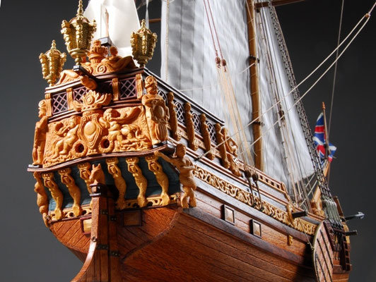 34-17　 ロイヤル・ヨット  Royal Yacht  国　籍   nationality     イギリス 建造年  age     1675 縮　尺   scale   1/36 製作方法  scratchbuilt     自作  製　作：村石　忠一　Tadaichi Muraishi