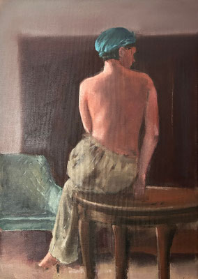 Badende, 2024, Öl auf Leinwand, 80 X 60cm, Privatbesitz