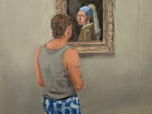 The Swimmer, 2026, Öl auf Holz, 30 X 40cm
