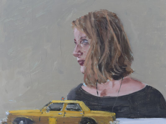 Taxi, 2021, Öl auf Holz, 30 X 40cm