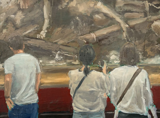 Méduse, 2026, Öl auf Holz, 30 X 40cm