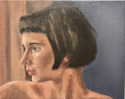 Head, 2024, Öl auf Leinwand, 24 X 30xcm