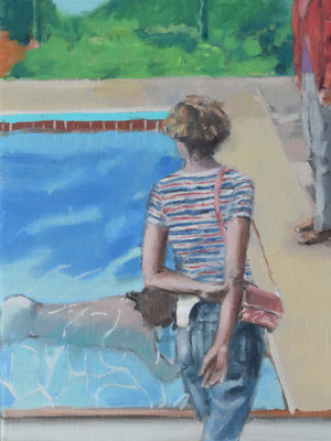 At the Pool, 2019, Öl auf Leinwand, 40cm X 30cm
