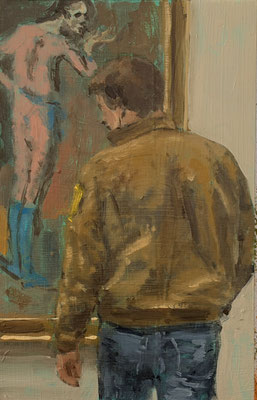 The Artist II, 2026, Öl auf Holz, 23 X 14,5cm