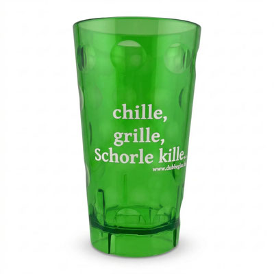 chille, grille, Schorle kille... Dubbebecher - Grün